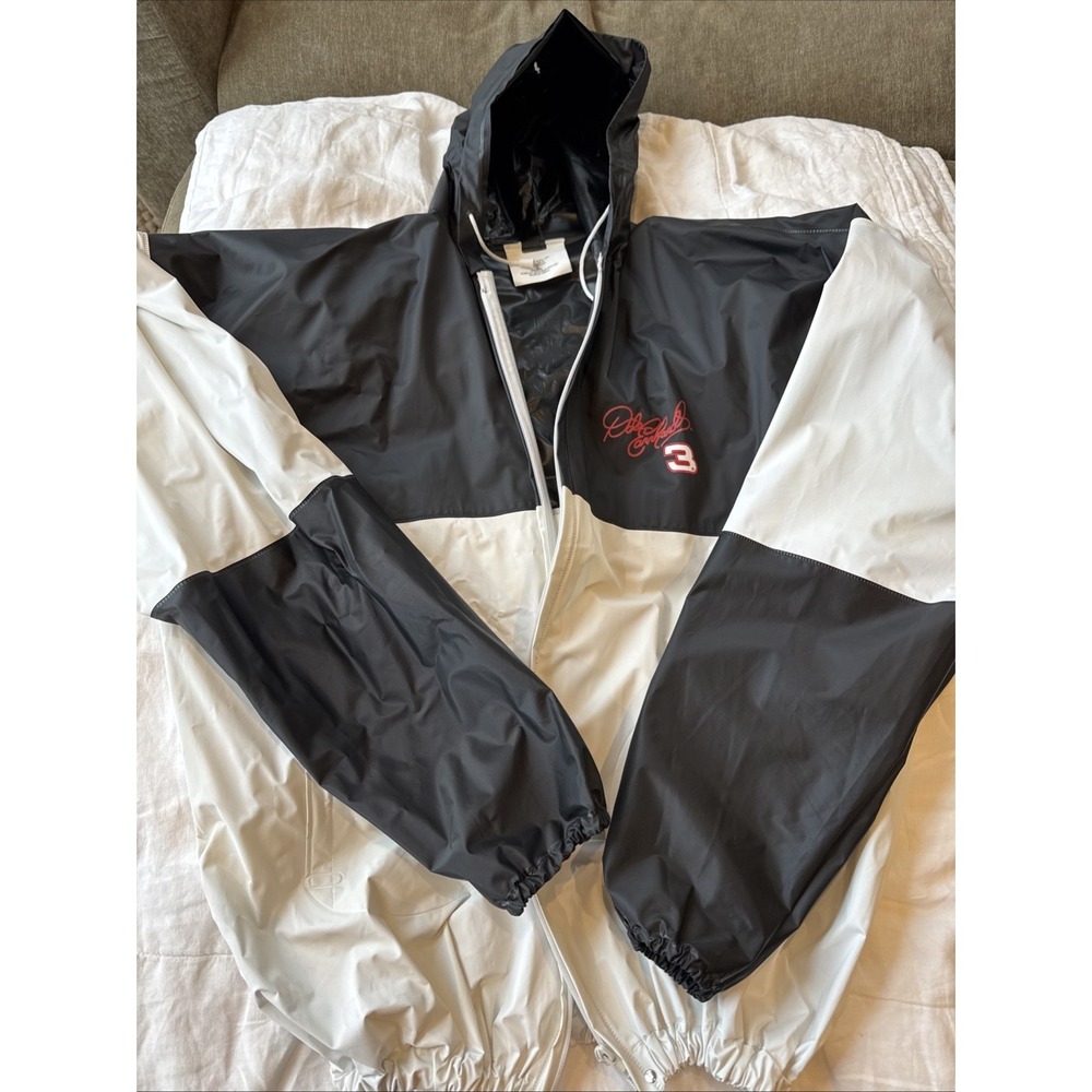 Dale Earnhardt #3 GM Goodwrench Size XL Rain Coat Black‎ and White Jacket